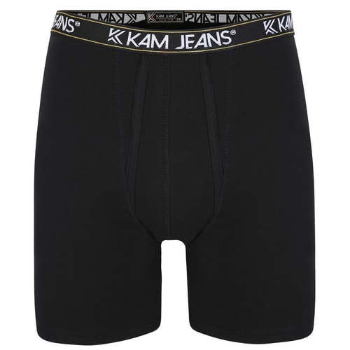 KAM Twin Pack Boxer Shorts Black
